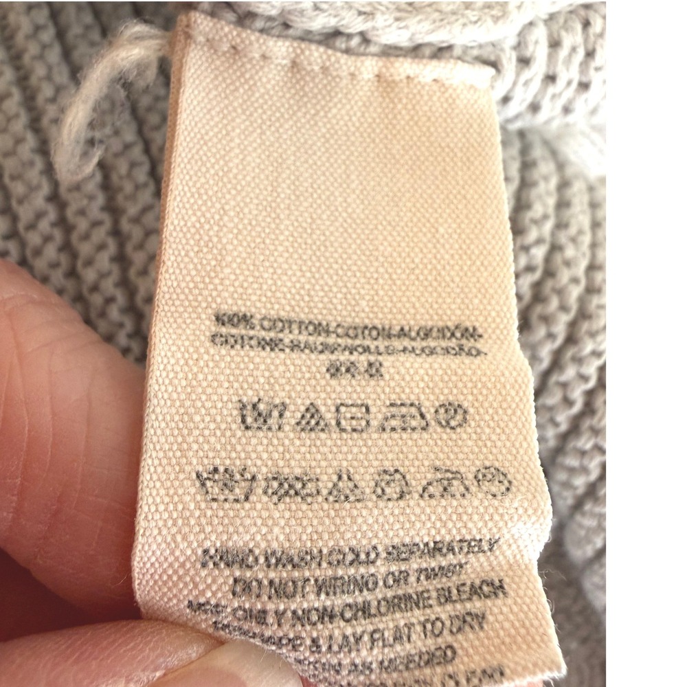 Free People La Brea Oversized V-neck Rib Knit Sweater Grey Women's Small Boho - Picture 6 of 6